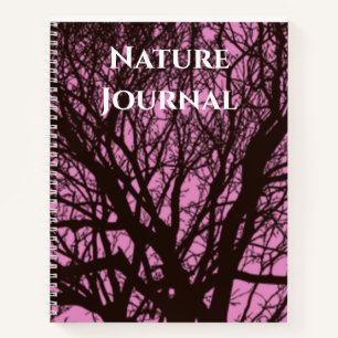 Modernes Black Tree Pink Nature Journal Notizbuch