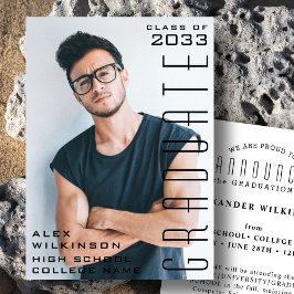 Modernes Black Typografy Foto Einfaches Abschluss Ankündigung