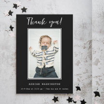 Modernes Black & White Baby Dusche Foto Vielen Dan