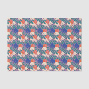 modernes Blatt-, Knochen- und Blume-Musterpapier Seidenpapier
