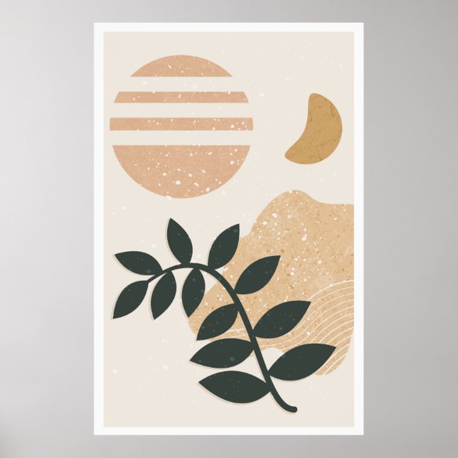 Modernes Blattdesign Poster (Vorne)
