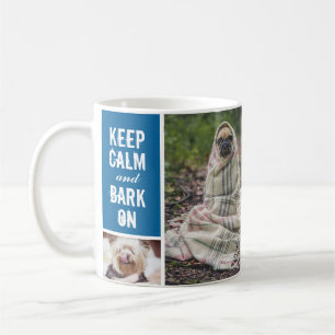 Modernes Blau Behielt ruhige Barke auf Hund 7 Foto Kaffeetasse