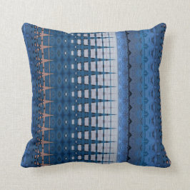 Modernes, blau-braunes Design Kissen