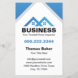 Modernes Blau-Dach-Haus-Logo Immobilien Flyer