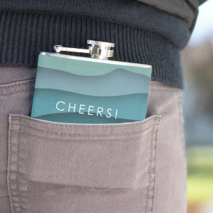 Modernes Blau des Ozeans Flachmann