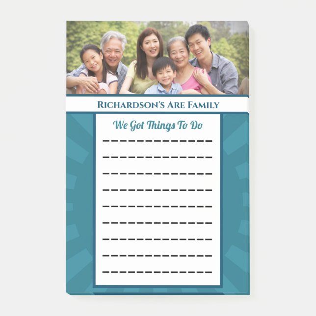 Modernes Blau für eine individuelle Familie Post-it Klebezettel (Vorderseite)