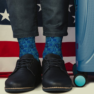 Modernes, blau gedrucktes Schaltboard Cool Geeky Socken