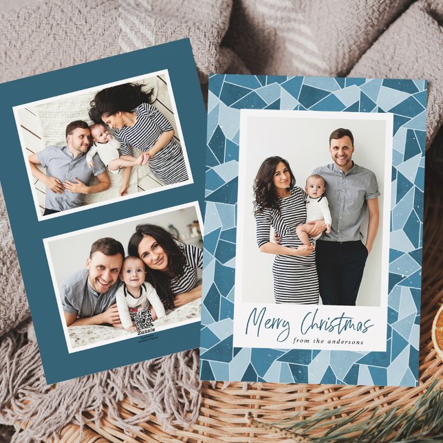 Modernes, blau gestanztes Glas Frohe Weihnachten 3 (Von Creator hochgeladen)