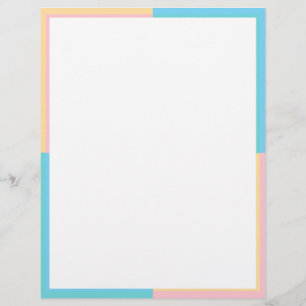 Modernes, blau-grün-rosa gelbes Blank Briefbogen