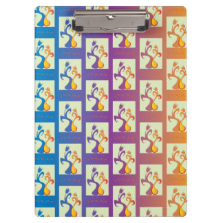 Modernes Blau, lila, orangefarbenes Tulip-Paar Klemmbrett