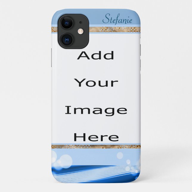Modernes Blau mit Mistkernen Case-Mate iPhone Hülle (Rückseite)