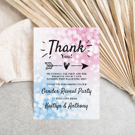 Modernes Blau oder Rosa? Party Dankeskarte