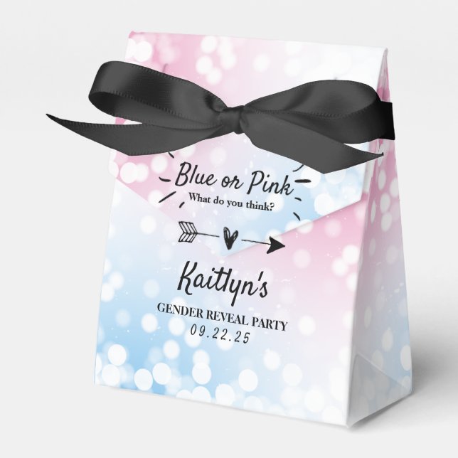Modernes Blau oder Rosa? Party Geschenkschachtel (Vorderseite)