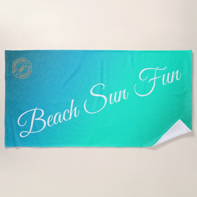 Modernes Blau Strandtuch (Vorderseite)