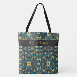 Modernes Blau und Gelb Tasche
