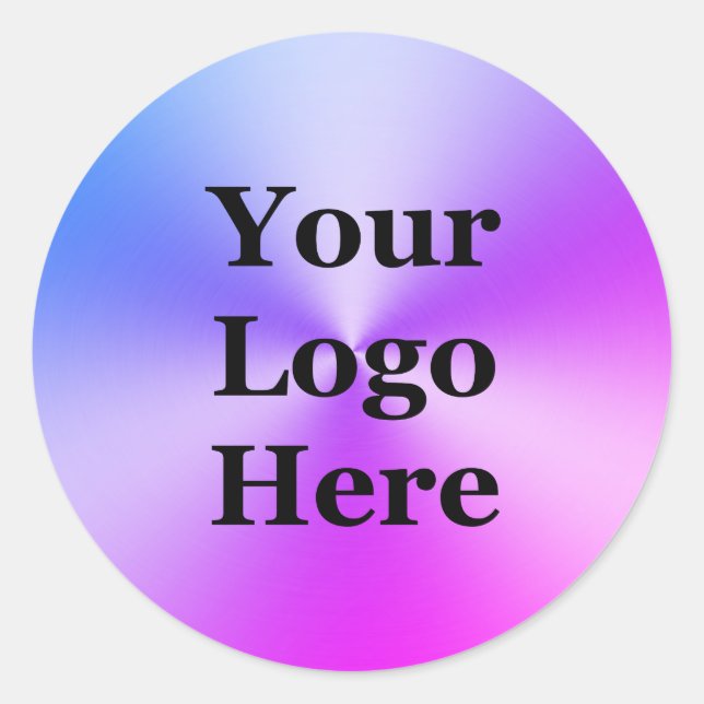 Modernes Blau und Lila Gradition Ihres Logos hier Runder Aufkleber (Vorderseite)