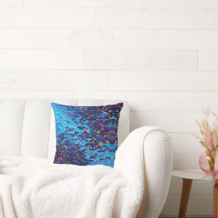 Modernes Blau- und Rosa-Brick-Designkissen Kissen