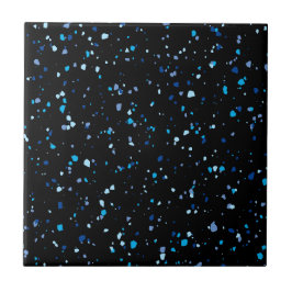 Modernes Blau- und Schwarzterrazzo-Muster Fliese