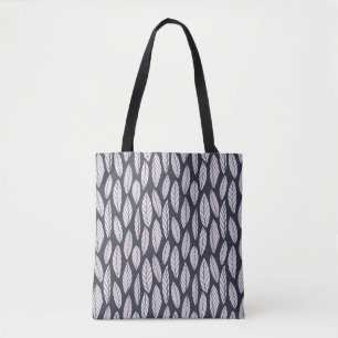 Modernes Blau- und Weißleaf-Muster Tasche