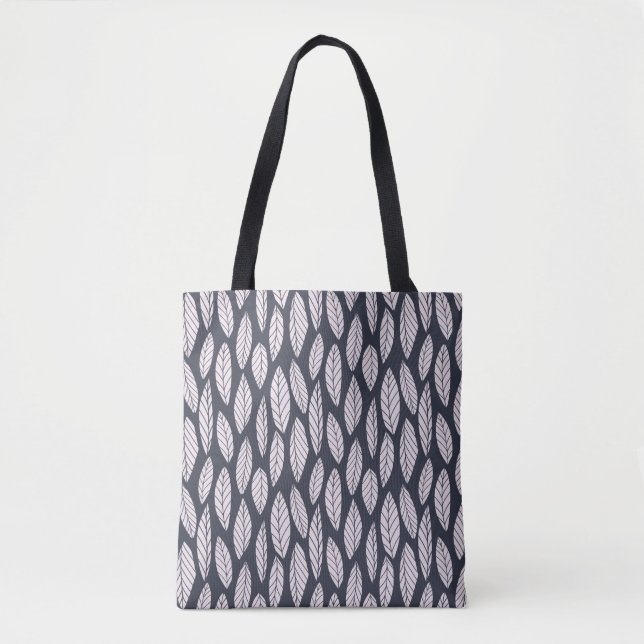 Modernes Blau- und Weißleaf-Muster Tasche (Vorderseite)