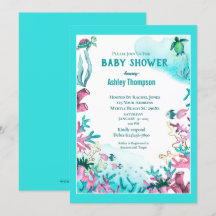 Modernes Blau unter der Sea Baby-Dusche