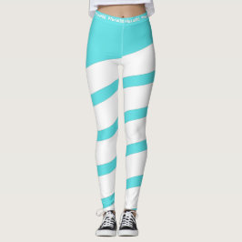modernes Blau-Weiß-Training Leggings