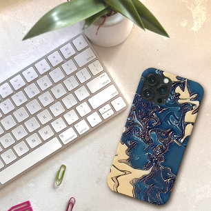 Modernes blaues Abstraktes Cooles Kunstwerk Case-Mate iPhone Hülle