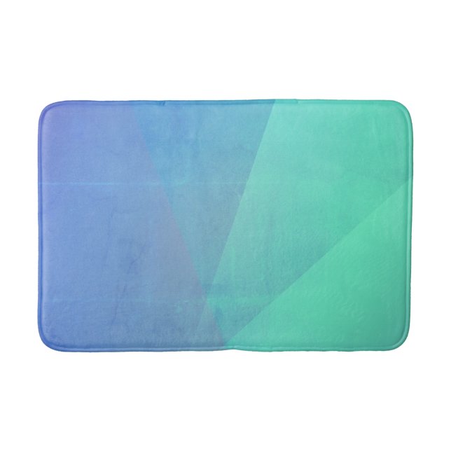 Modernes blaues Aqua und türkisfarbene geometrisch Badematte (Vorderseite)