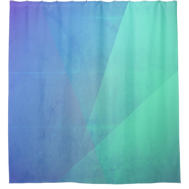 Modernes blaues Aqua und türkisfarbene geometrisch Duschvorhang (Vorderseite)