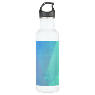 Modernes blaues Aqua und türkisfarbene geometrisch Edelstahlflasche