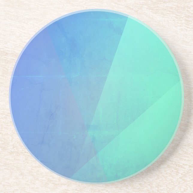 Modernes blaues Aqua und türkisfarbene geometrisch Getränkeuntersetzer (Vorne)