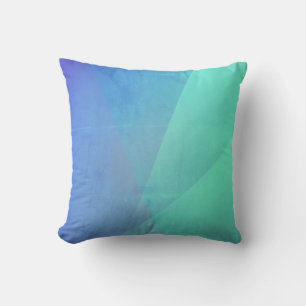 Modernes blaues Aqua und türkisfarbene geometrisch Kissen