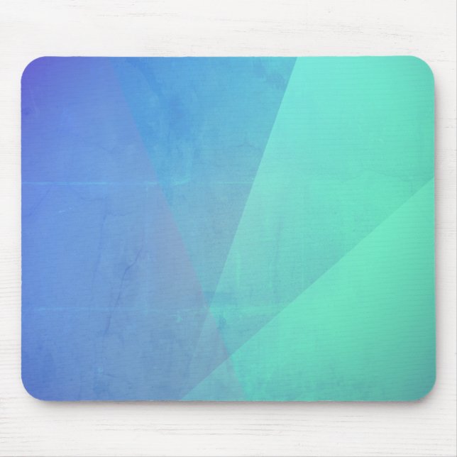 Modernes blaues Aqua und türkisfarbene geometrisch Mousepad (Vorne)