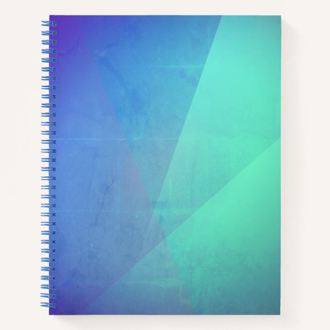 Modernes blaues Aqua und türkisfarbene geometrisch Notizbuch (Vorderseite)