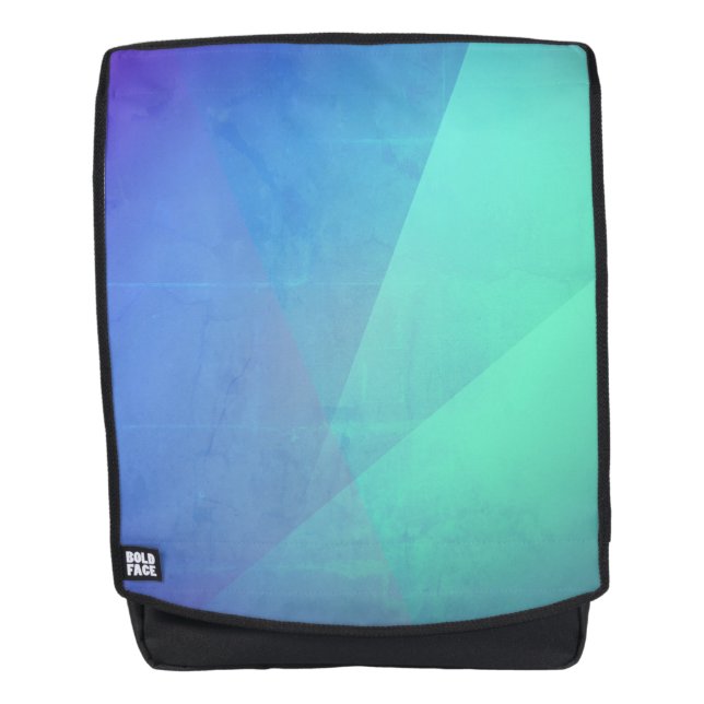 Modernes blaues Aqua und türkisfarbene geometrisch Rucksack (Vorderseite)