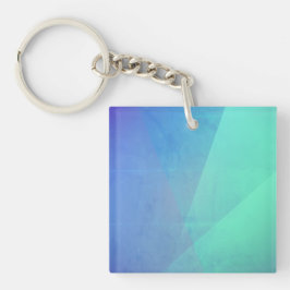 Modernes blaues Aqua und türkisfarbene geometrisch Schlüsselanhänger