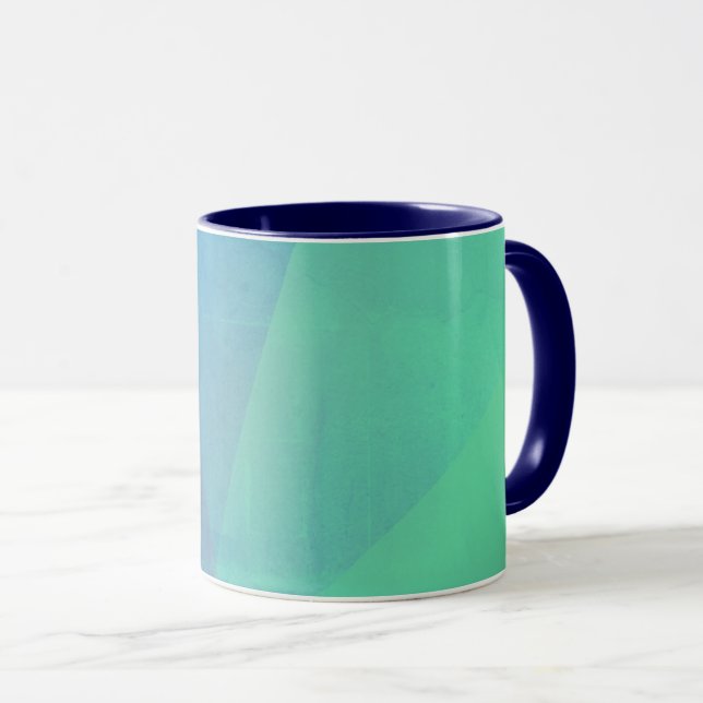 Modernes blaues Aqua und türkisfarbene geometrisch Tasse (VorderseiteRechts)