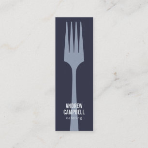 Modernes blaues Chef minimalistisches Gabel-Cateri Mini Visitenkarte