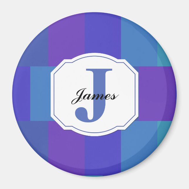 Modernes Blaues Farbmuster Magnet (Vorne)