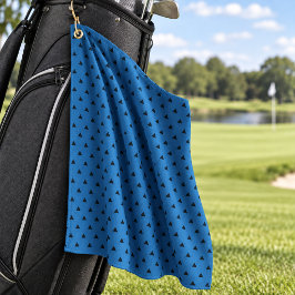 Modernes blaues geometrisches Dreiecks Muster Golfhandtuch
