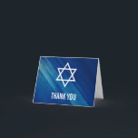 Modernes blaues Grunge-Bar Mitzvah danken Ihnen Dankeskarte<br><div class="desc">Modernes Marineblau Grunge Bar Mitzvah danken Ihnen Karten.</div>
