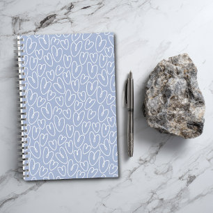 Modernes Blaues Herz Notizbuch