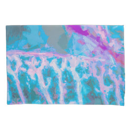 Modernes Blaues Lila Abstraktes Aquarell Künstleri Kissenbezug