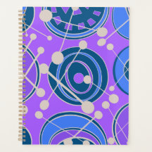 Modernes, blaues, lila und weißes Geodesign.