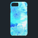 Modernes blaues Meer handgemalt Aquarell Case-Mate iPhone Hülle<br><div class="desc">Eine coole,  helle und moderne Sommerhandhandbemalt,  dunkel und hellblau,  die Wasserfarbe</div>