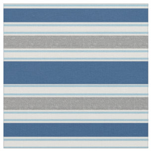 Modernes blaues und graues Streifen-Muster Stoff