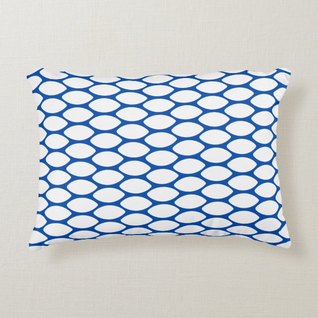 Modernes, blaues, weißes Muster Akzent Pillow Dekokissen (Vorderseite)