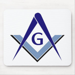 Modernes blaues Winkelmaß und Zirkel Mousepad