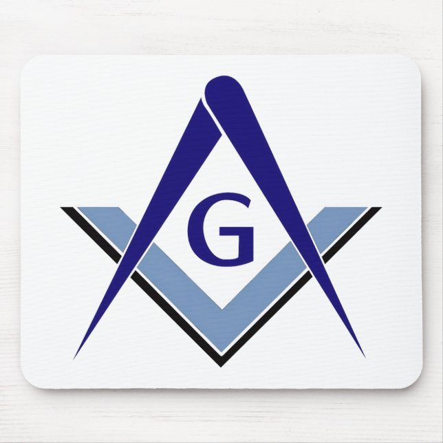 Modernes blaues Winkelmaß und Zirkel Mousepad (Vorne)