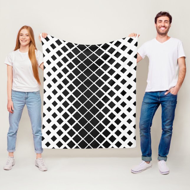 Modernes Blockmuster mit schwarzer Auflösung Fleecedecke (Beispiel)